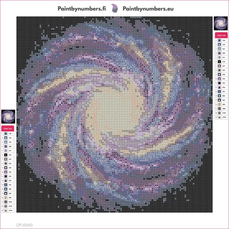 Galactic Swirl timanttimaalauksen liimapintainen canvas 30x30cm