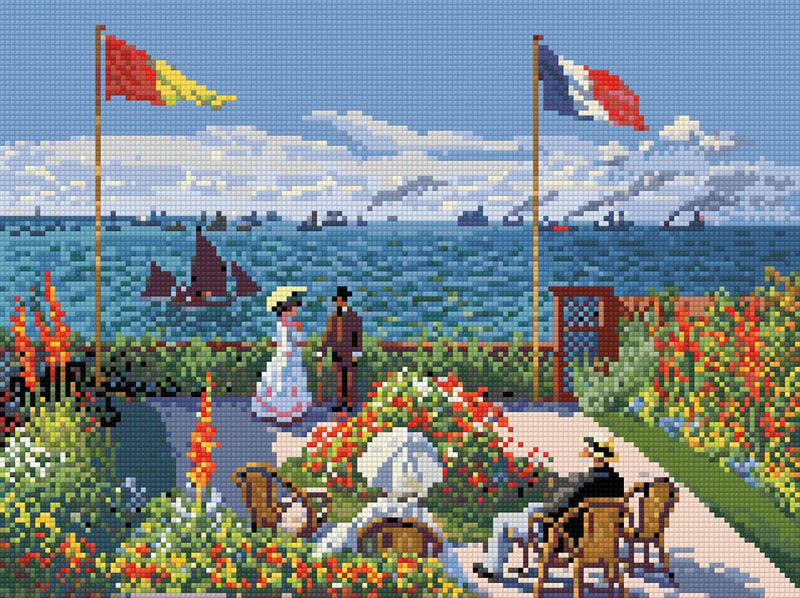 Garden at Sainte-Adresse by Monet, 40x30 cm timanttimaalaus – lopullisen kuvion esikatselu