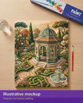 Thumbnail for Valmiin numeromaalauksen havainnekuva - Garden Gazebo and Fountains 40x50cm
