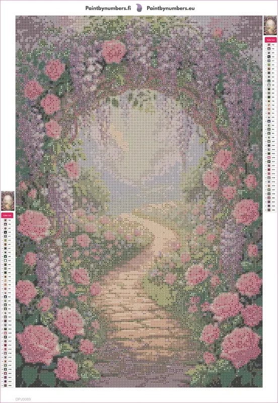 Garden Pathway timanttimaalauksen liimapintainen canvas 40x60cm