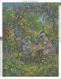 Thumbnail for Garden Tea Party timanttimaalauksen liimapintainen canvas 60x80cm