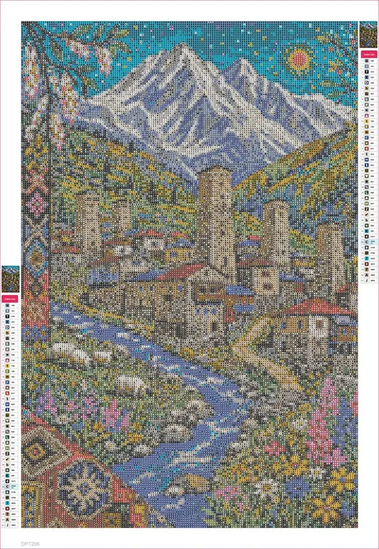 Georgian Towers timanttimaalauksen liimapintainen canvas 40x60cm