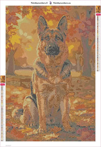 Thumbnail for German Shepherd in Autumn timanttimaalauksen liimapintainen canvas 40x60cm