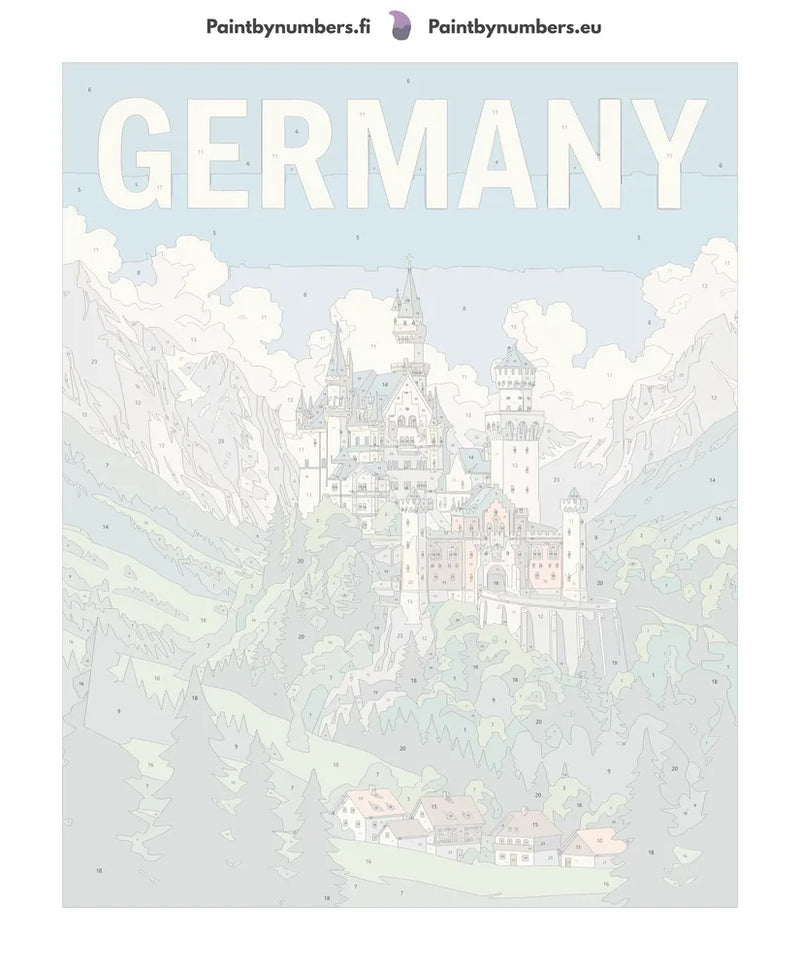 Numeroitu kangas - Germany Travel Poster 40x50cm
