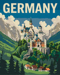 Thumbnail for Saksa travel poster numeromaalaus, linna ja maisema
