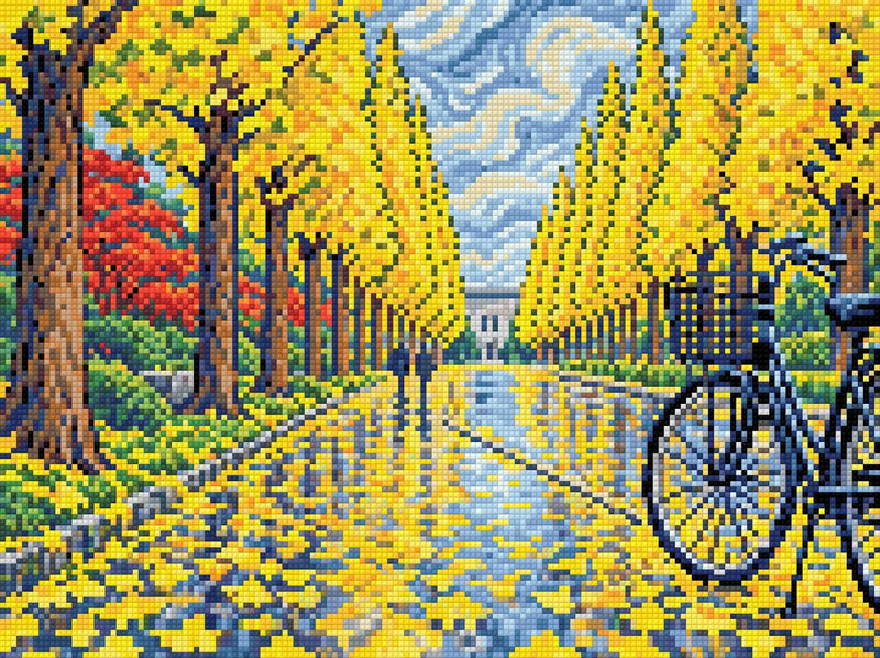 Ginkgo Avenue in Late November, 40x30 cm timanttimaalaus – lopullisen kuvion esikatselu