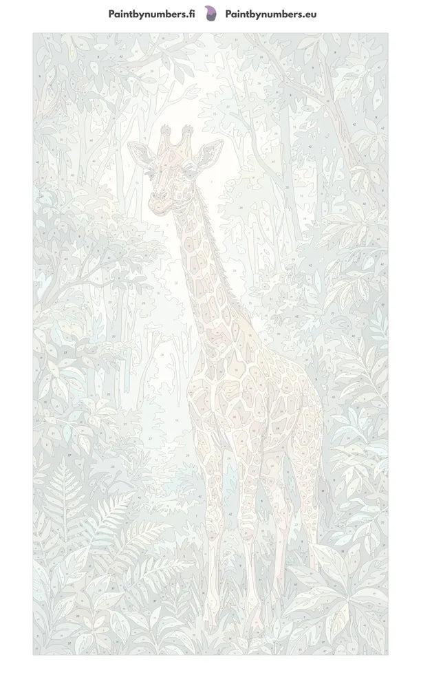 Numeroitu kangas - Giraffe in Jungle 40x70cm
