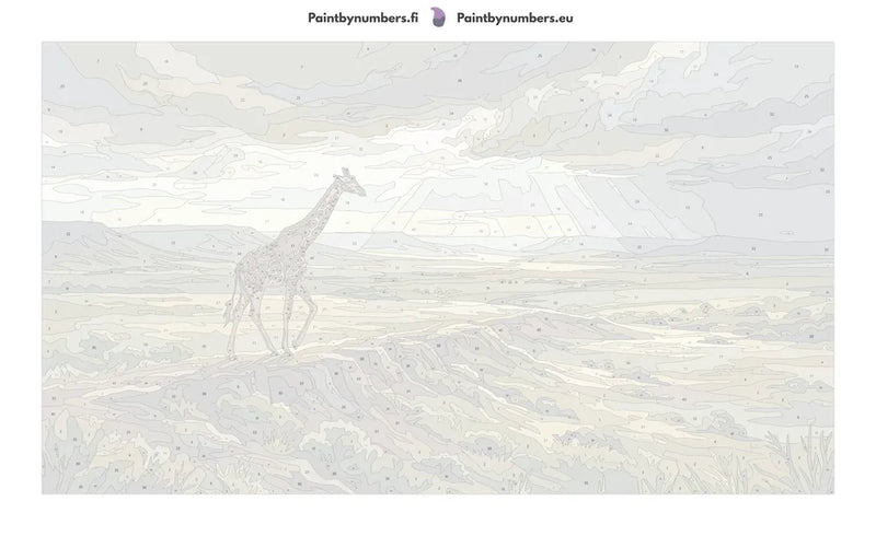 Numeroitu kangas - Giraffe in Landscape 70x40cm