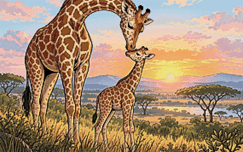 Timanttikuvio - Giraffe Pair