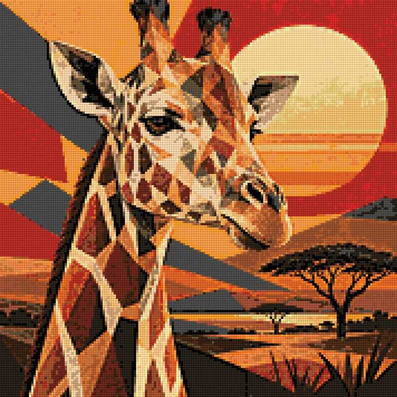 Timanttikuvio - Giraffe Portrait