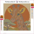 Thumbnail for Giraffe Sunset timanttimaalauksen liimapintainen canvas 20x20cm