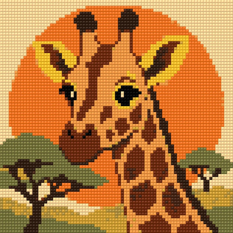 Timanttikuvio - Giraffe Sunset