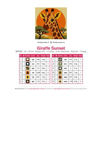 Thumbnail for Giraffe Sunset timanttimaalauksen värikartta – 12 DMC-väriä