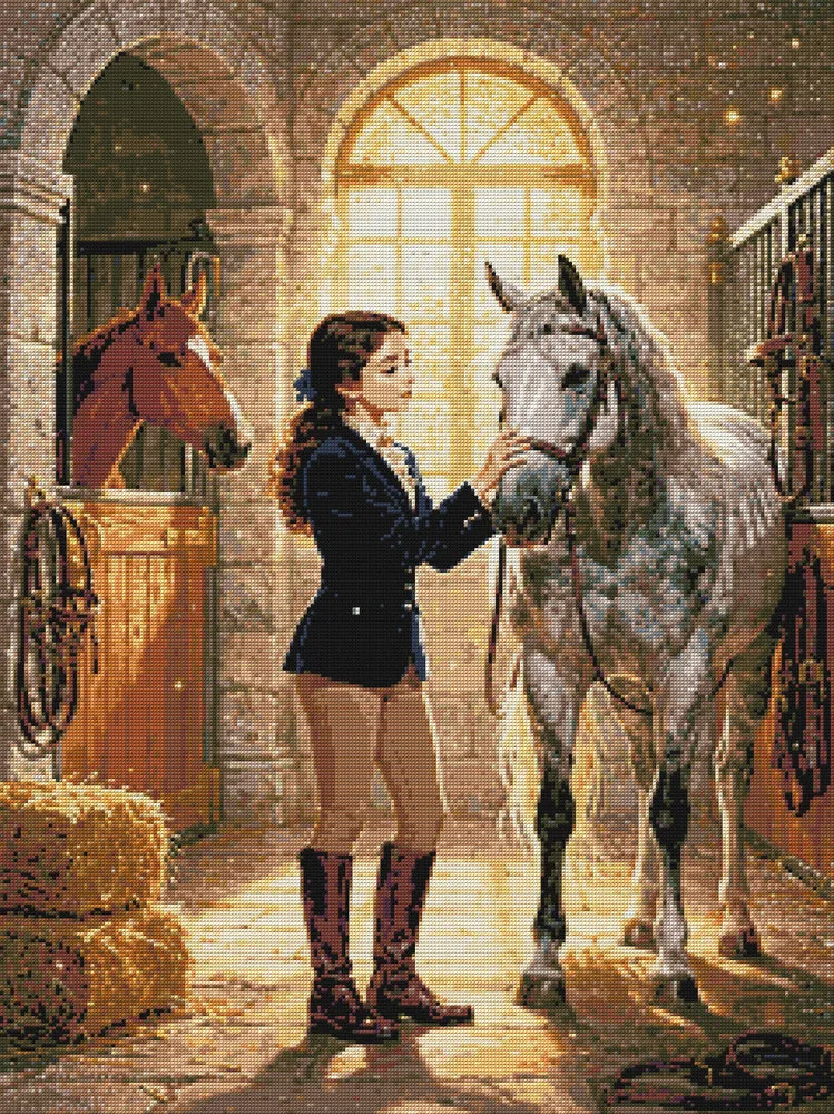 Timanttikuvio - Girl with Horses