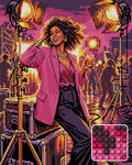 Thumbnail for Glamorous Woman On Film Set, 40x50 cm timanttimaalaus – lopullisen kuvion esikatselu ja lähikuva pyöreistä timanteista