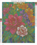 Thumbnail for Glass Flora timanttimaalauksen liimapintainen canvas 40x50cm