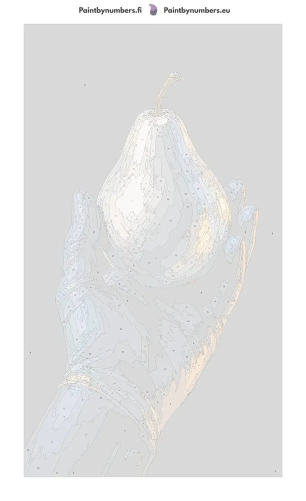 Numeroitu kangas - Gloved Hand Holding Pear 40x70cm