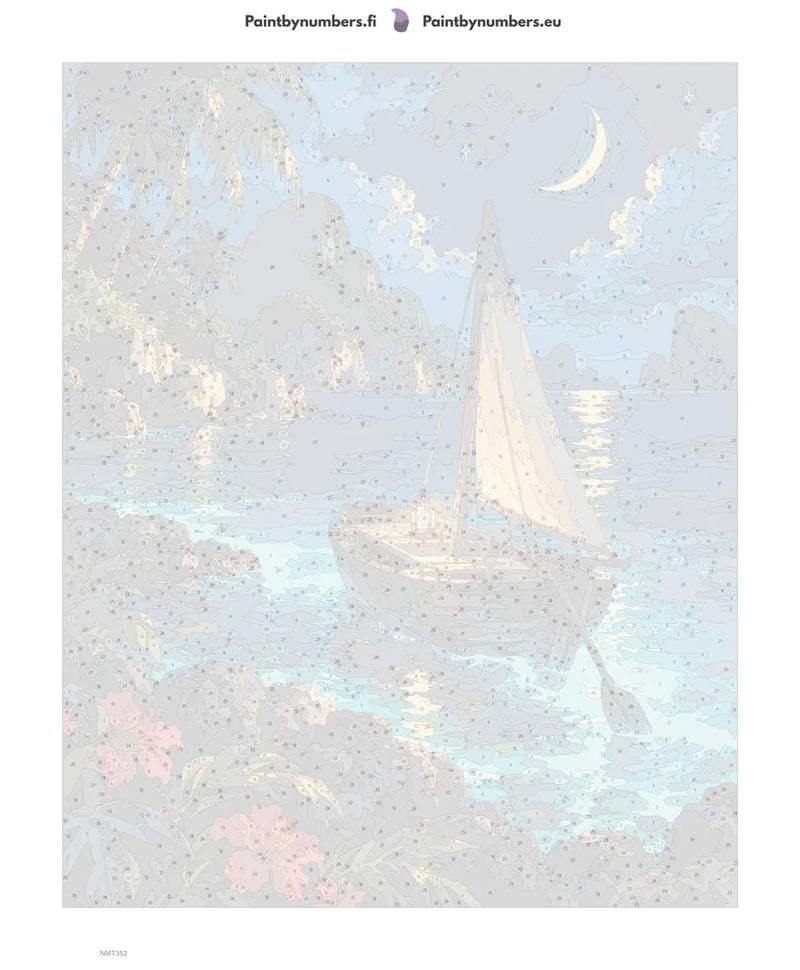 Numeromaalaus: Numeroitu kangas - Glowing Bay 40x50cm