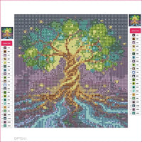 Thumbnail for Glowing Tree timanttimaalauksen liimapintainen canvas 20x20cm
