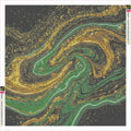 Thumbnail for Gold and Green Swirl timanttimaalauksen liimapintainen canvas 60x60cm