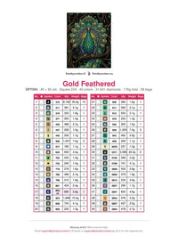 Thumbnail for Gold Feathered timanttimaalauksen värikartta – 40 DMC-väriä