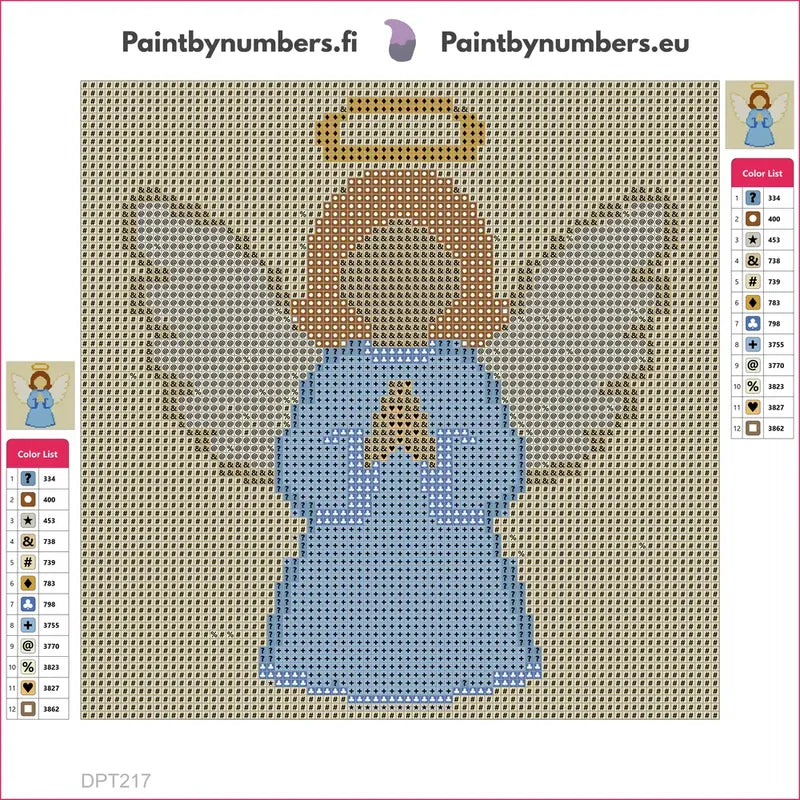 Golden Angel timanttimaalauksen liimapintainen canvas 20x20cm