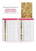 Thumbnail for Golden Ornate Botanical Pattern timanttimaalauksen värikartta – 26 DMC-väriä