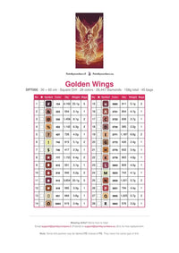 Thumbnail for Golden Wings timanttimaalauksen värikartta – 28 DMC-väriä
