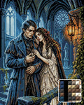 Thumbnail for Gothic Lovers in Ruins, 40x50 cm timanttimaalaus – lopullisen kuvion esikatselu ja lähikuva neliönmuotoisista timanteista