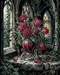 Thumbnail for Gothic Roses and Tulips Arrangement, 40x50 cm timanttimaalaus – lopullisen kuvion esikatselu