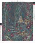 Thumbnail for Gothic Ruins With Skulls And Candles timanttimaalauksen liimapintainen canvas 40x50cm