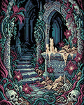 Thumbnail for Gothic Ruins With Skulls And Candles, 40x50 cm timanttimaalaus – lopullisen kuvion esikatselu