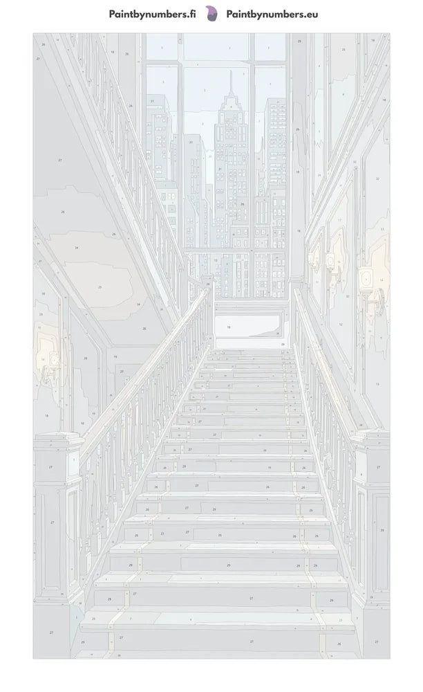 Numeroitu kangas - Grand Staircase City View 40x70cm