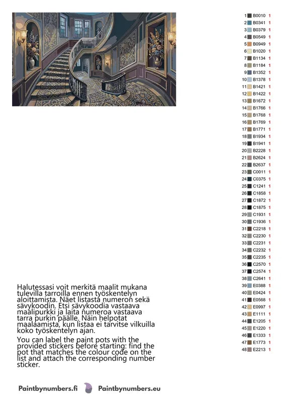 Värikartta ja ohjeet - Grand Staircase Interior 70x40cm