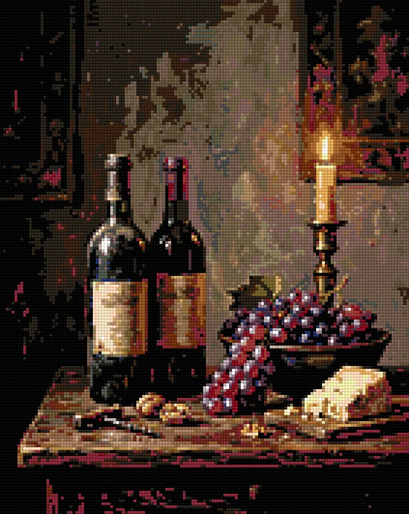 Timanttikuvio - Grapes and Candle