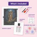 Thumbnail for Great Horned Owl 40x50cm timanttimaalauspaketin sisalto: liimapintainen canvas, varikartta, tyokalut ja timanttipussit