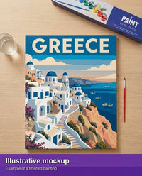 Thumbnail for Valmiin numeromaalauksen havainnekuva - Greece Travel Poster 40x50cm