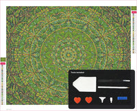 Thumbnail for Green Mandala timanttimaalauksen kangas 50x40cm mukana tulevilla tyokaluilla - timanttikyna, vaha, lajittelutarjotin ja pinsetit