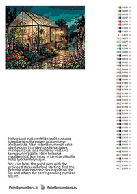 Thumbnail for Värikartta ja ohjeet - Greenhouse at Night 2 50x40cm