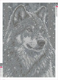 Thumbnail for Grey Wolf in Heavy Snowfall timanttimaalauksen liimapintainen canvas 50x70cm
