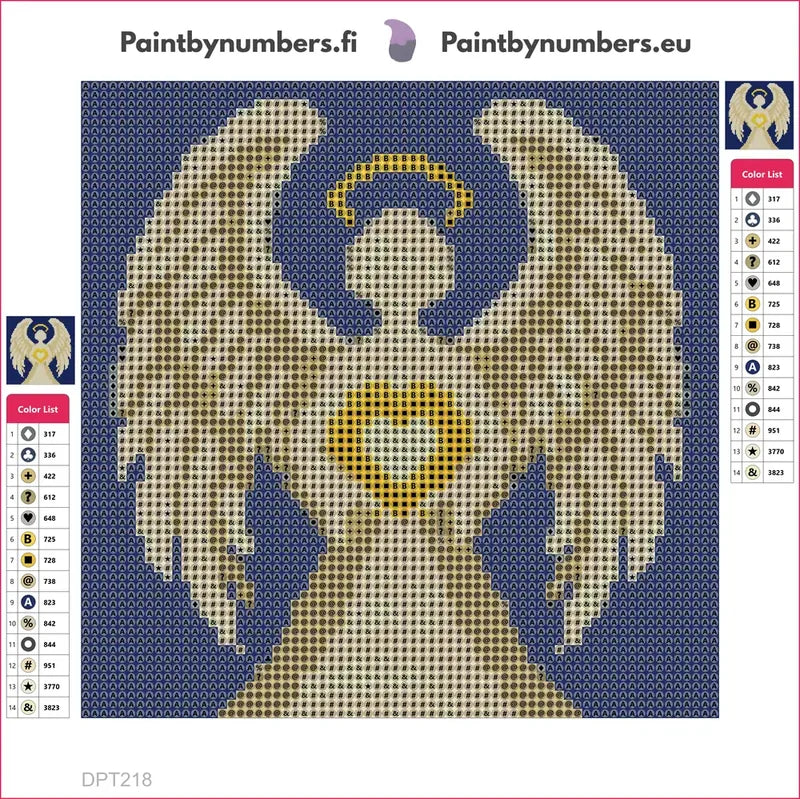Guardian Angel timanttimaalauksen liimapintainen canvas 20x20cm