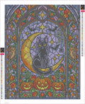 Thumbnail for Halloween Stained Glass Window timanttimaalauksen liimapintainen canvas 40x50cm