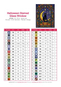 Thumbnail for Halloween Stained Glass Window timanttimaalauksen värikartta – 36 DMC-väriä