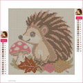 Thumbnail for Hedgehog and Mushroom timanttimaalauksen liimapintainen canvas 20x20cm