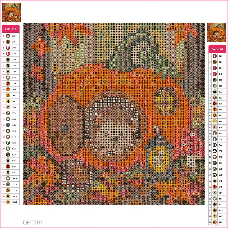 Hedgehog in a Pumpkin Home timanttimaalauksen liimapintainen canvas 20x20cm