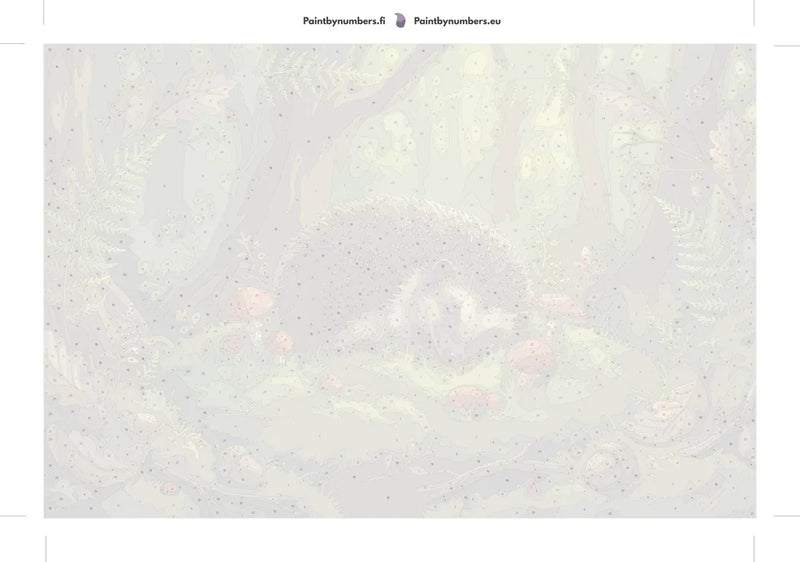 Numeroitu kangas - Hedgehog Sleeping in Forest 60x40cm