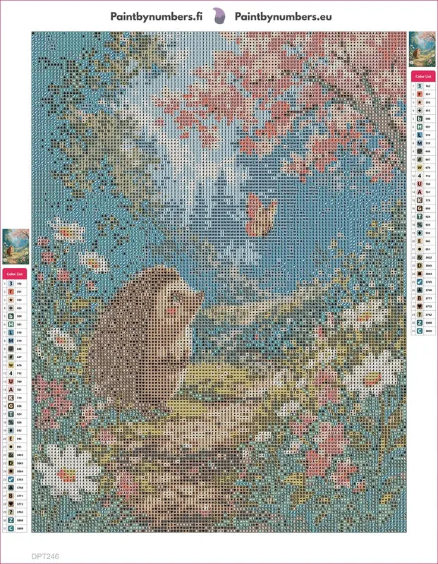 Hedgehog Trail timanttimaalauksen liimapintainen canvas 30x40cm