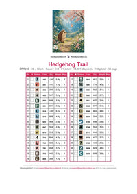 Thumbnail for Hedgehog Trail timanttimaalauksen värikartta – 31 DMC-väriä