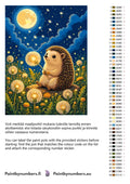 Thumbnail for Värikartta ja ohjeet - Hedgehog with Dandelions 60x80cm