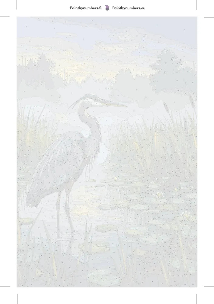 Numeroitu kangas - Heron in Marsh 40x60cm